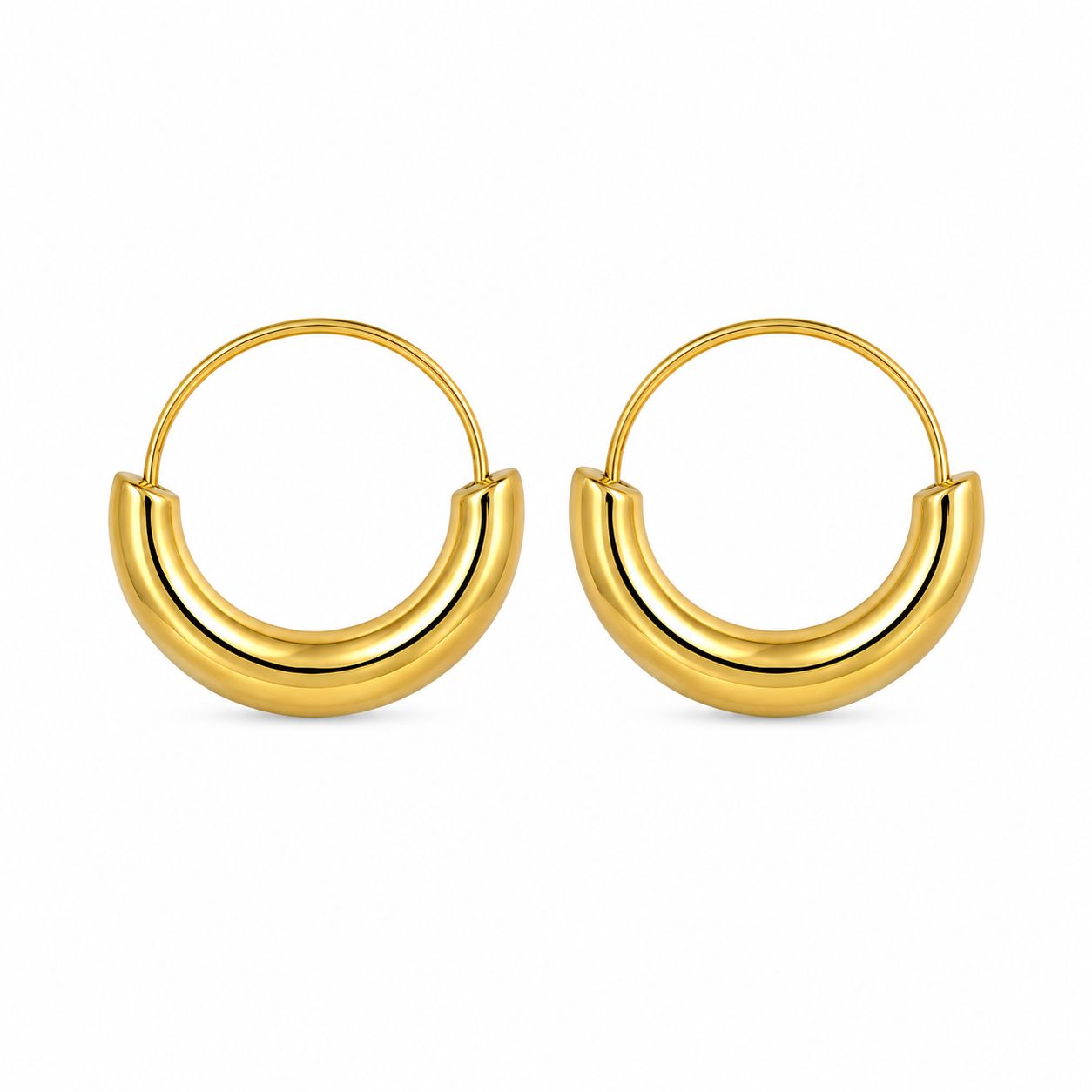 Minimal Hoop Earring – Steel | 18K Gold Plated | Water Resistant