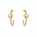Herzdetail Zirkonia Ohrring – Stahl | 18K Vergoldet | Wasserfest