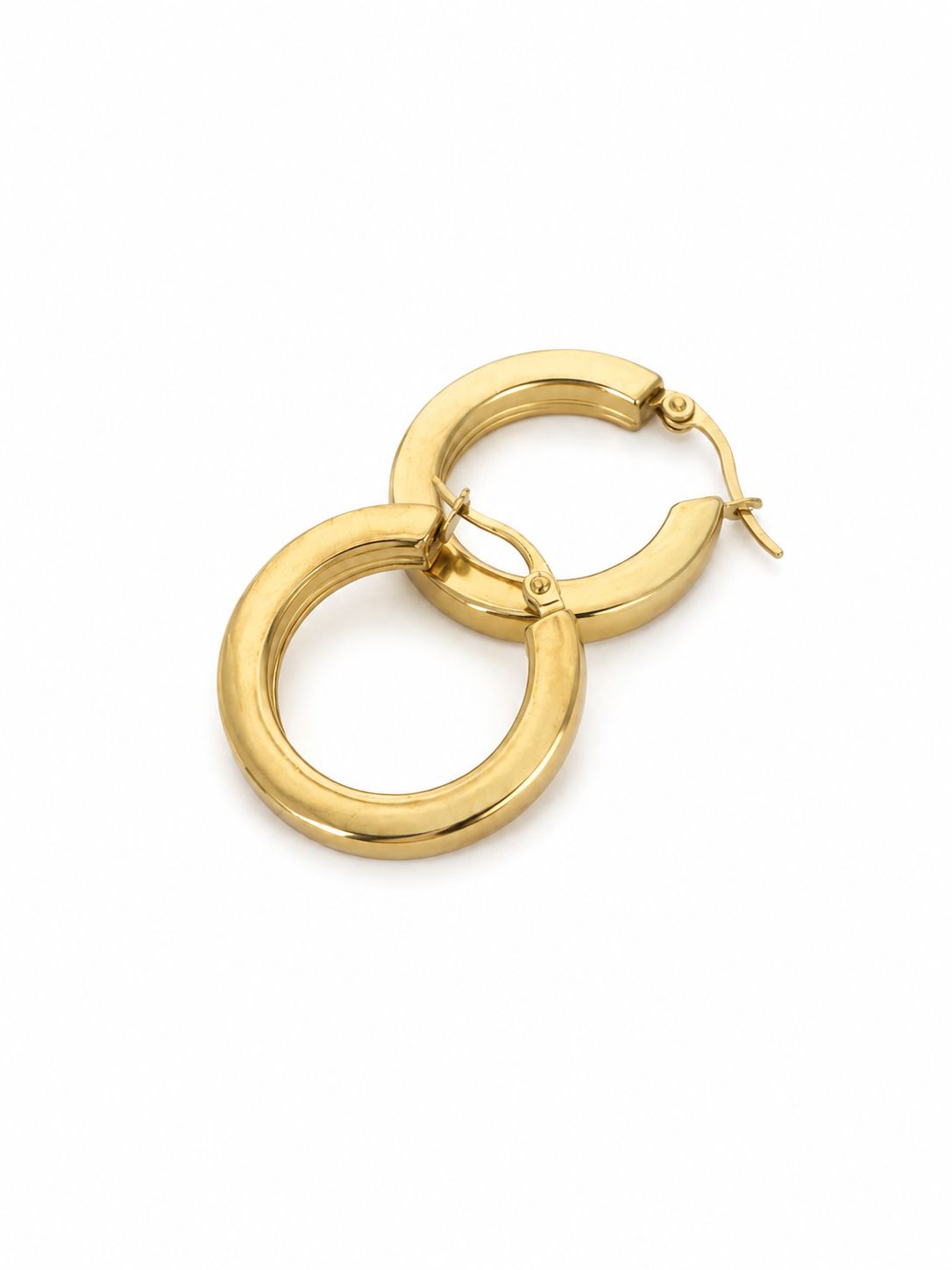 Classic Hoop Earrings – Steel | 18K Gold Plated | Waterproof