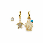 Schildkröten-Charm-Ohrring-Set – Stahl | 18K vergoldet | Wasserfest