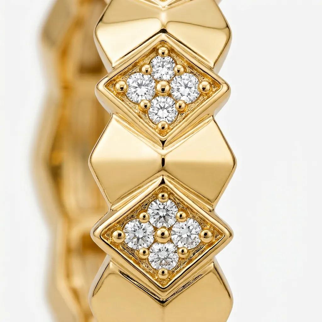 Xuping Geometric Zircon Stone Hoop Earring – Steel | 18K Gold Plated | Water Resistant
