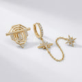 Xuping Stern-Detail Asymmetrisches Ohrring-Set – Edelstahl | 18K Vergoldet | Wasserfest