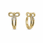 Xuping Bow Detail Zircon Stone Earrings – Steel | 18K Gold Plated | Water Resistant