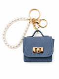 Mini-Taschenschlüsselanhänger – Blauer Taschenanhänger mit Perlenband