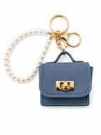 Mini-Taschenschlüsselanhänger – Blauer Taschenanhänger mit Perlenband