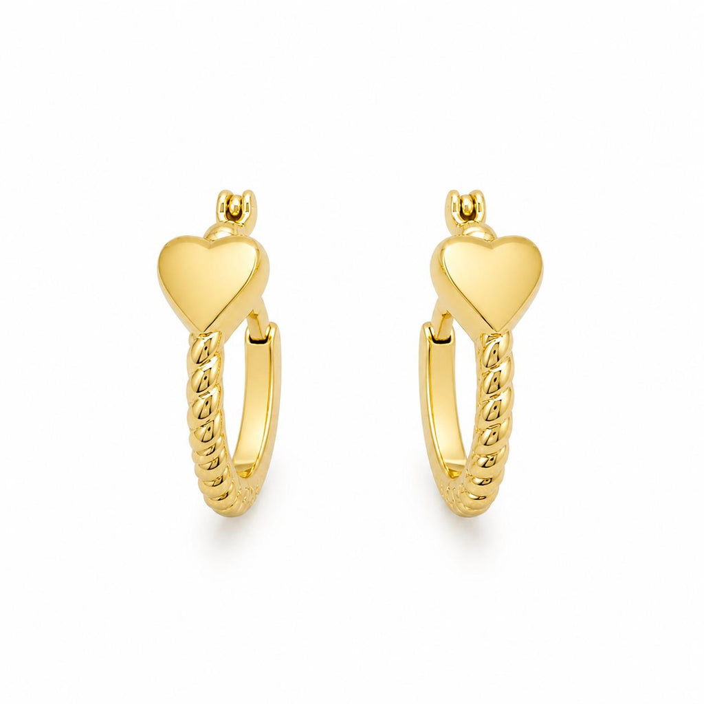 Xuping Charm Hoop Earrings – Steel | 18K Gold Plated | Water Resistant