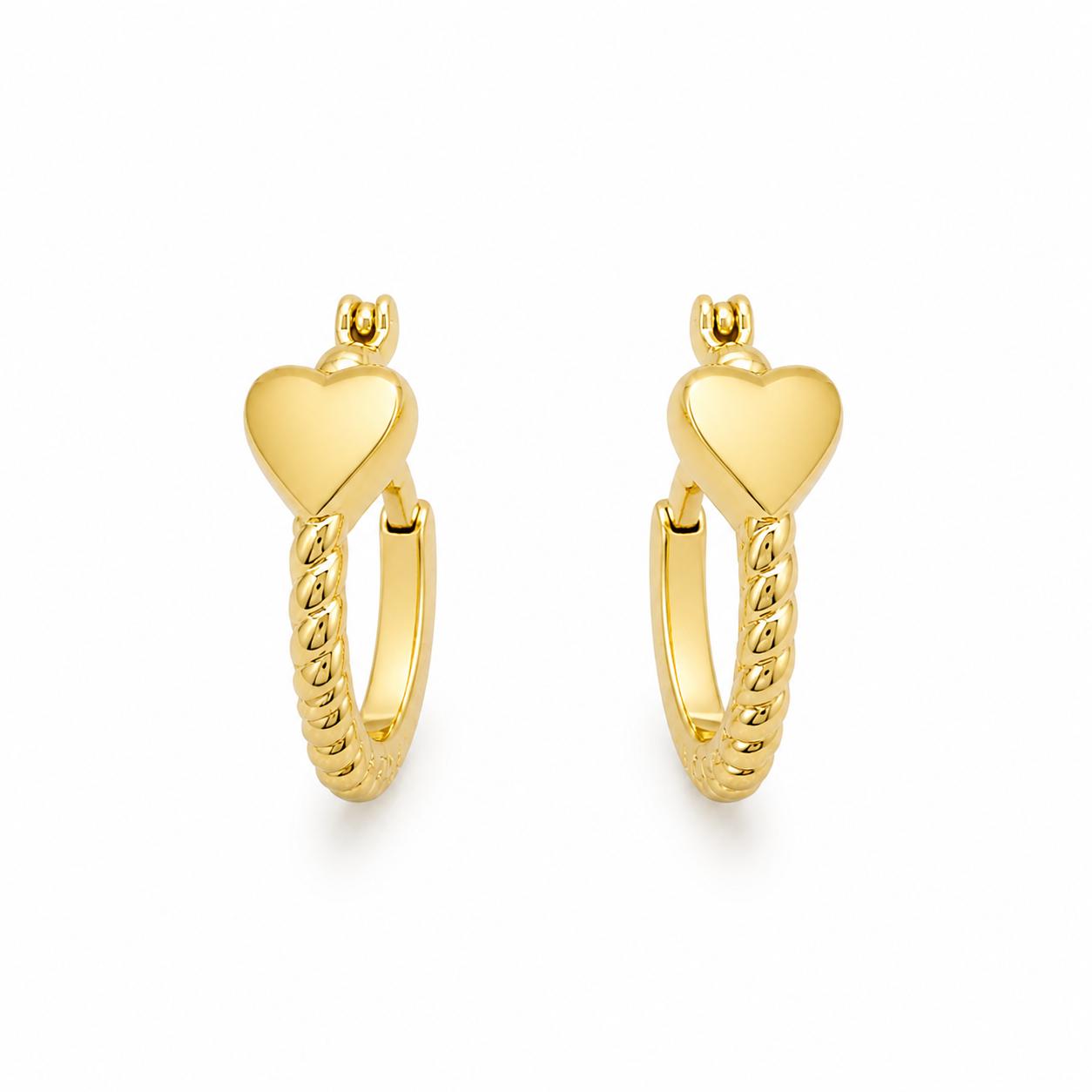 Xuping Charm Hoop Earrings – Steel | 18K Gold Plated | Water Resistant