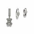 Xuping Teddy Bear Charm Silver Earring Set – Steel | Water Resistant