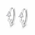 Xuping Minimal Lightning Figure Hoop Earrings – Steel | Water Resistant