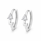 Xuping Minimal Lightning Figure Hoop Earrings – Steel | Water Resistant