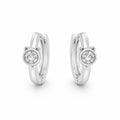 Xuping Stone Detail Minimal Hoop Earrings – Steel | Water Resistant