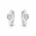 Xuping Stone Detail Minimal Hoop Earrings – Steel | Water Resistant