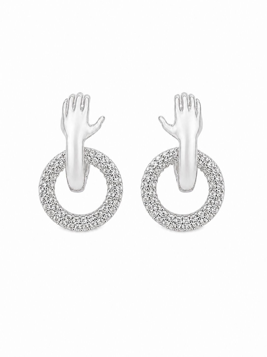Xuping Modern Stone Hand Figured Earrings – Steel | Water Resistant