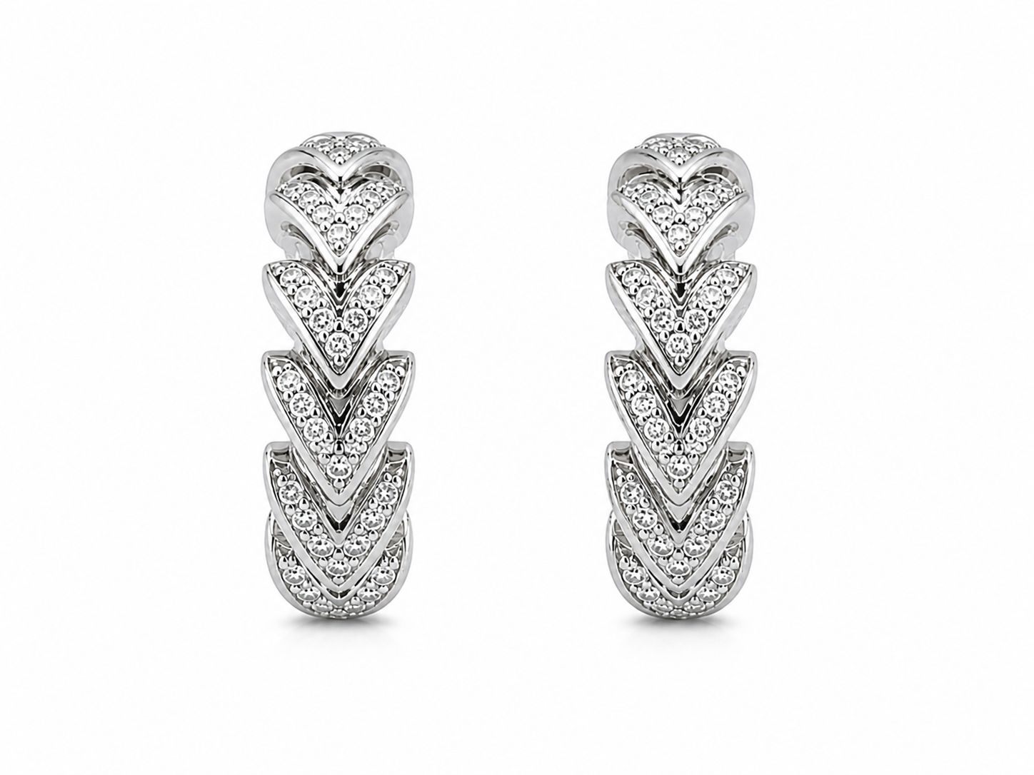 Xuping Modern Hoop Earrings with Stone Detail – Stainless Steel | Water-Resistant