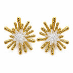 Xuping Shimmering Sun-Shaped Steel Earrings | 18K Gold Plated Water Resistant Earrings