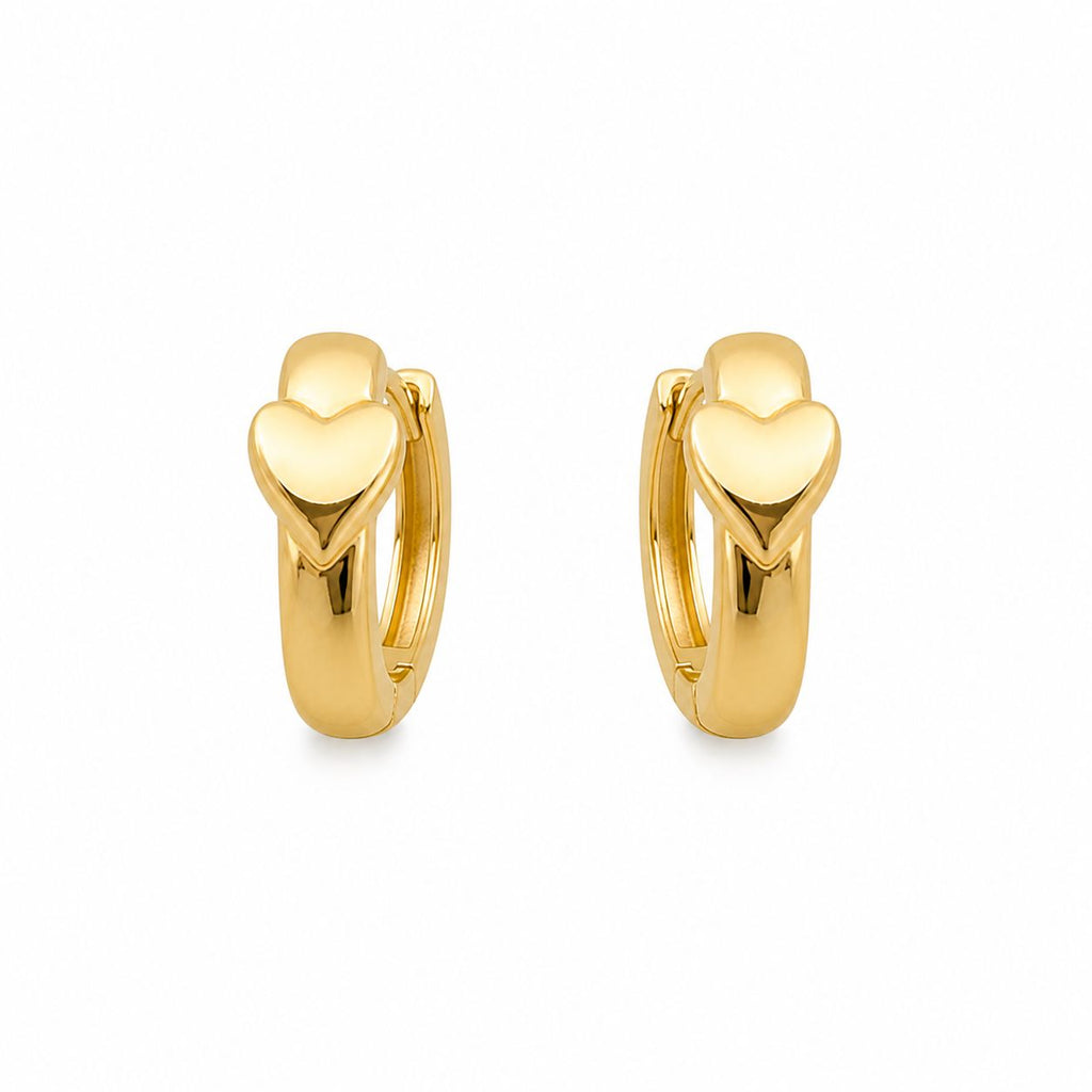 Xuping Heart Detailed Hoop Earring | 18K Gold Plated Steel Water-Resistant Earring