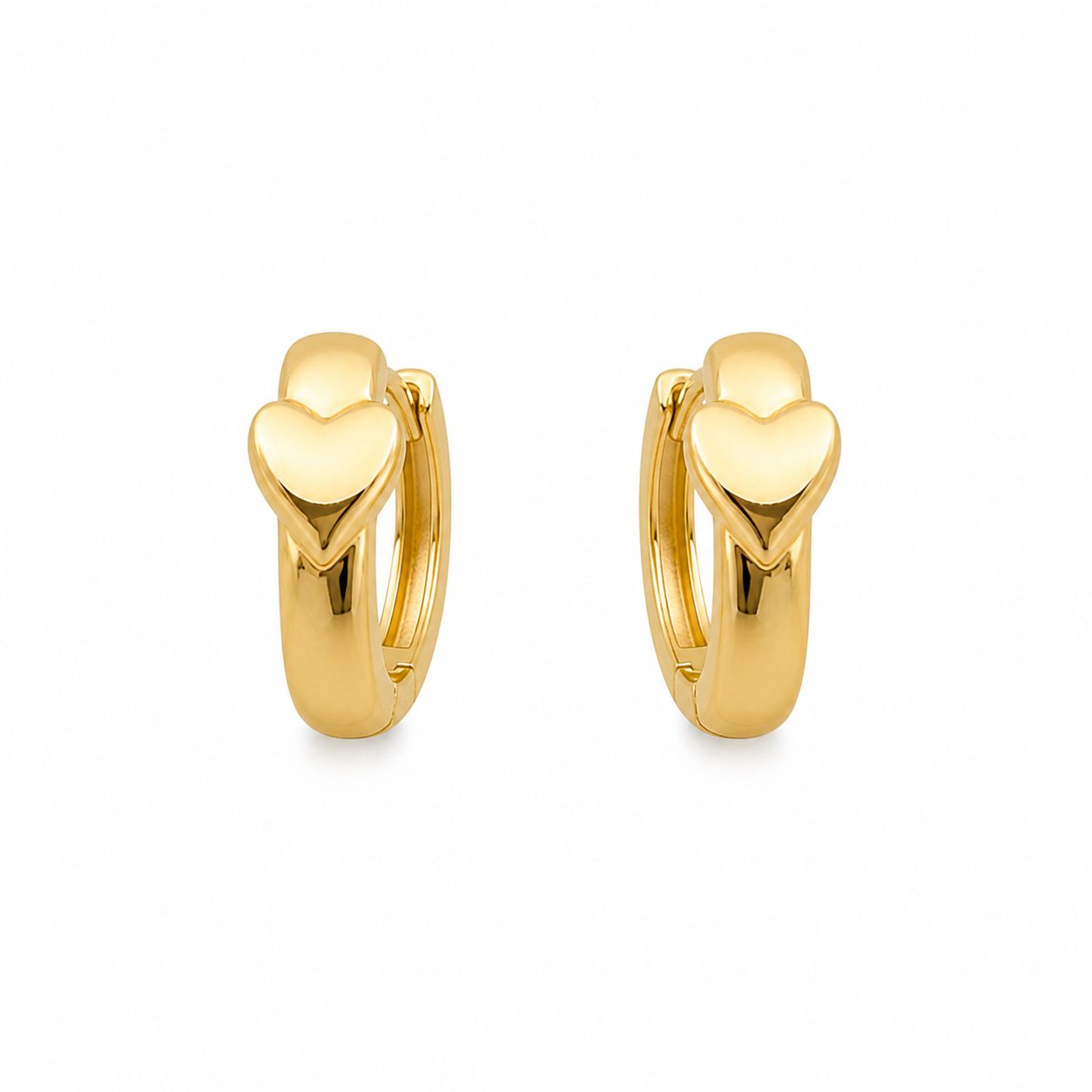 Xuping Heart Detailed Hoop Earring | 18K Gold Plated Steel Water-Resistant Earring