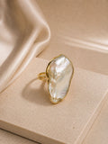 Pearl Essence Adjustable Ring – 14K Gold Plated on Brass