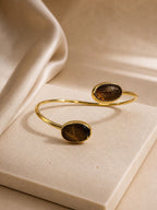 Goldquarz Verstellbares Armband – Messing mit 14K Vergoldung