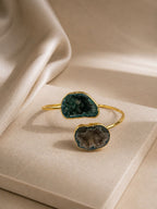 Ocean Crystal Adjustable Bracelet - 14K Gold Plated Over Brass