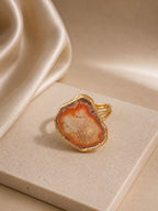 Sunset Crystal Adjustable Ring – 14K Gold Plated Over Brass
