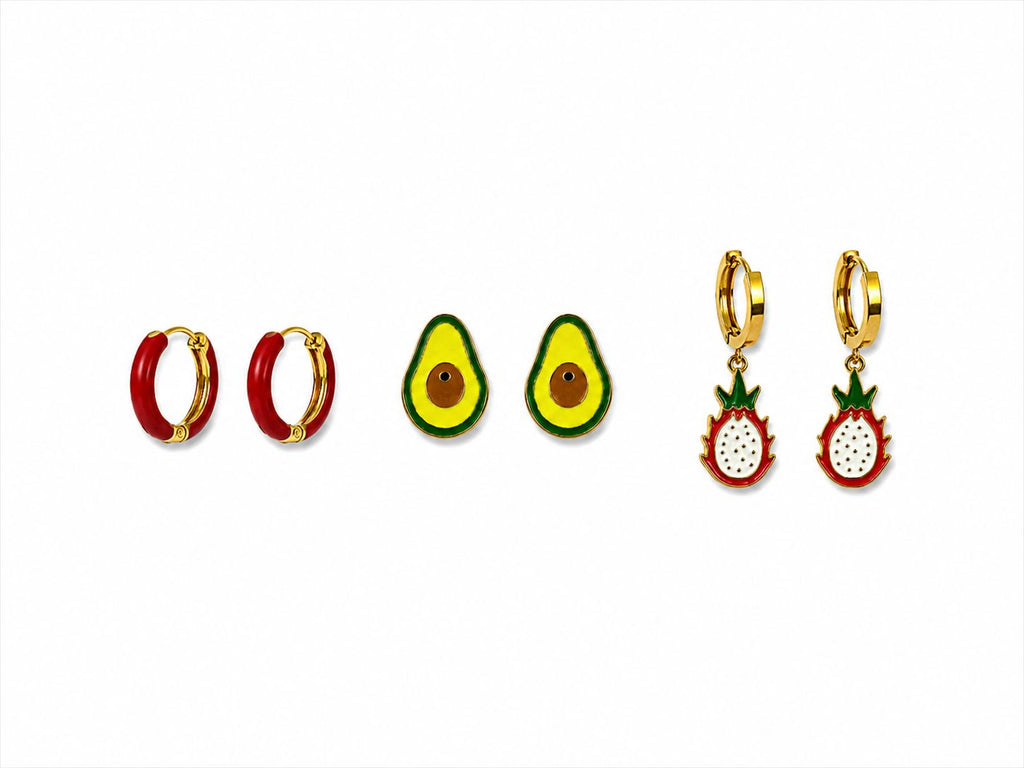 Fun Pop Waterproof Stainless Steel Earring Set - 18K Gold Plated