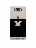 Butterfly Detailed Surgical Steel Navel Piercing