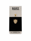 Bauchpiercing aus 18K vergoldetem Chirurgenstahl mit Leopardenfigur