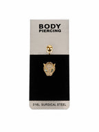 Bauchpiercing aus 18K vergoldetem Chirurgenstahl mit Leopardenfigur
