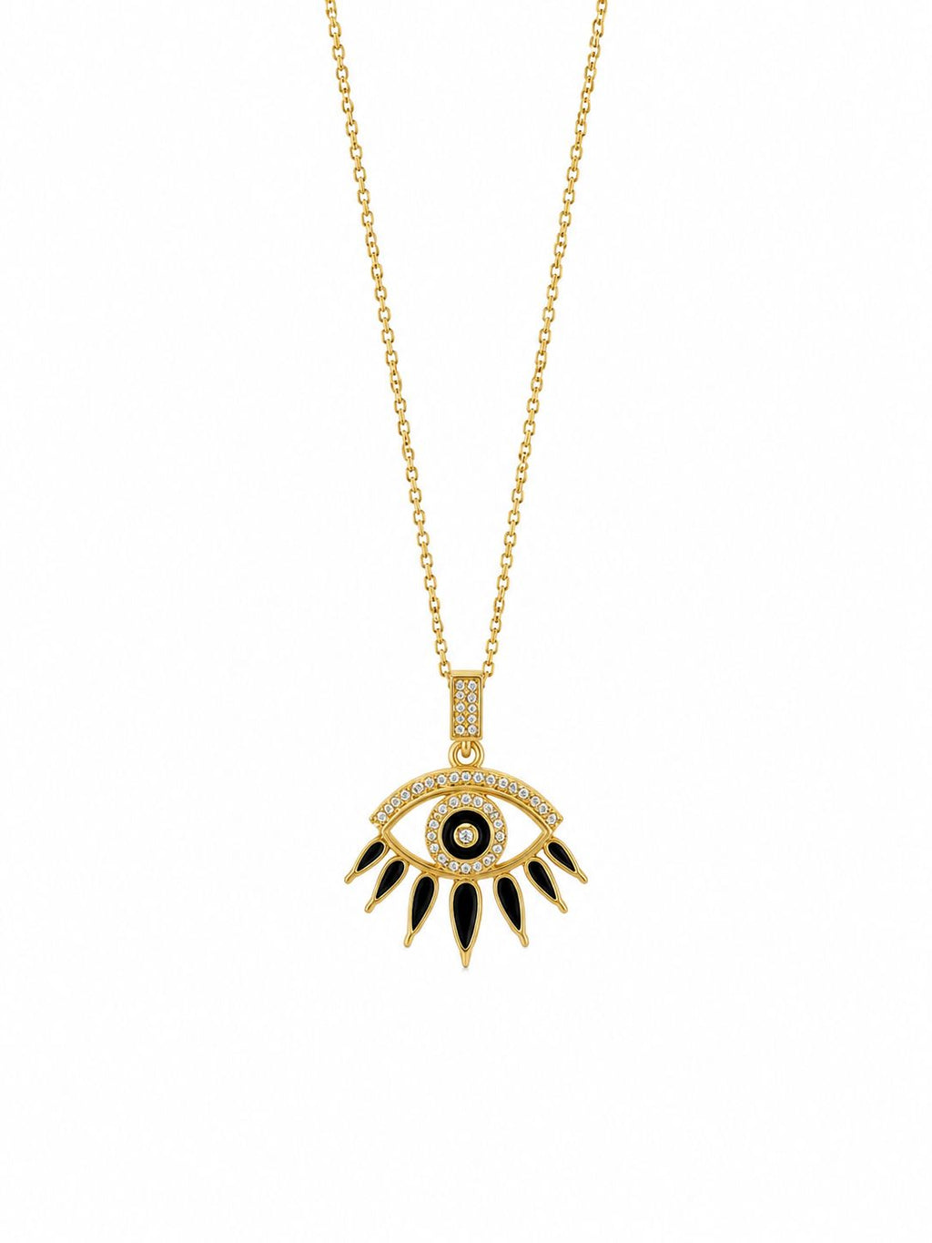14K Gold Plated Steel Eye Pendant Necklace