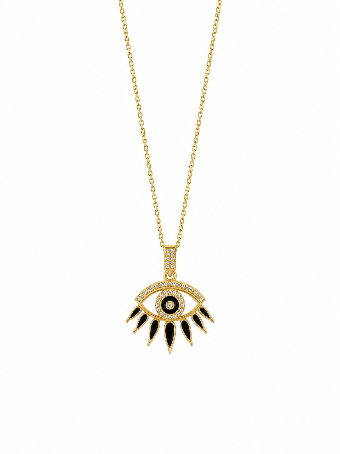 14K Gold Plated Steel Eye Pendant Necklace