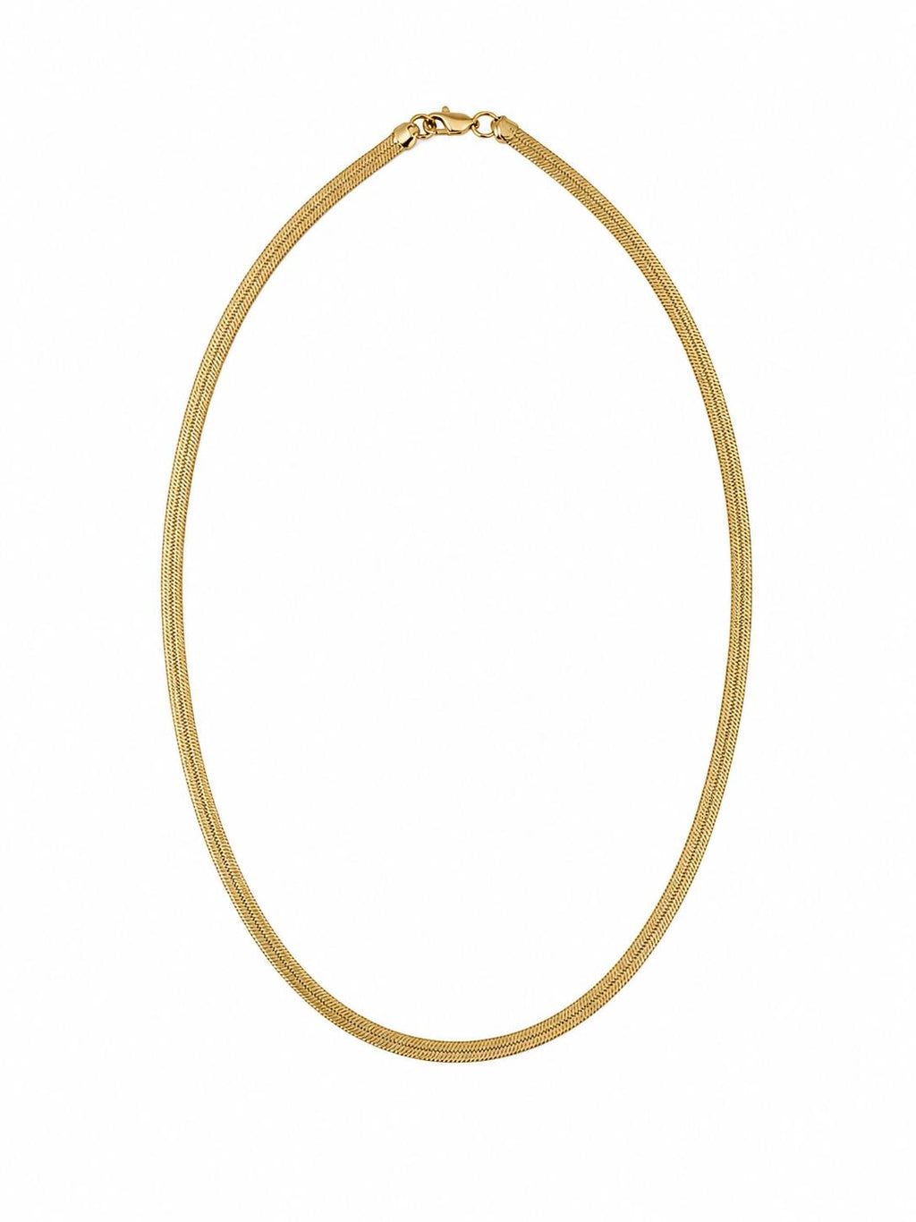 Xuping 18K Gold Plated Flat Chain Necklace – Stainless Steel Waterproof