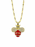Bee Figure Necklace – Steel 14K Gold Plated Water Resistant