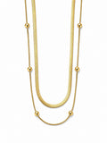 Layered Chain Necklace – Steel 14K Gold Plated Water Resistant