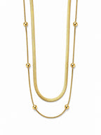 Layered Chain Necklace – Steel 14K Gold Plated Water Resistant