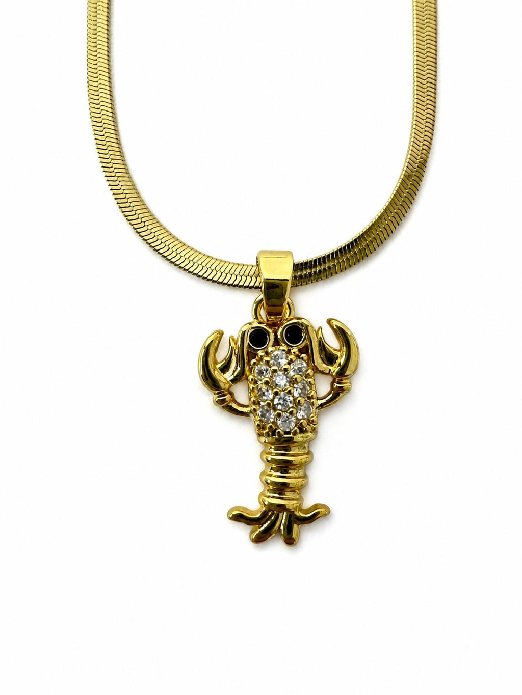 Halskette mit Hummerfigur – Stahl 14K vergoldet Wasserfest