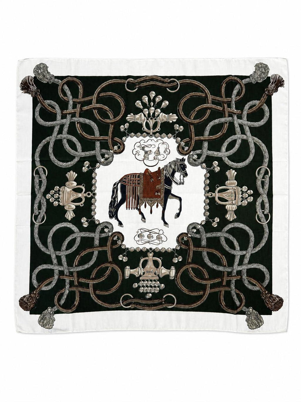 Horse Patterned Shawl – Wool-like Soft Texture | 86 CM
