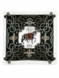 Horse Patterned Shawl – Wool-like Soft Texture | 86 CM