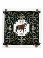 Horse Patterned Shawl – Wool-like Soft Texture | 86 CM