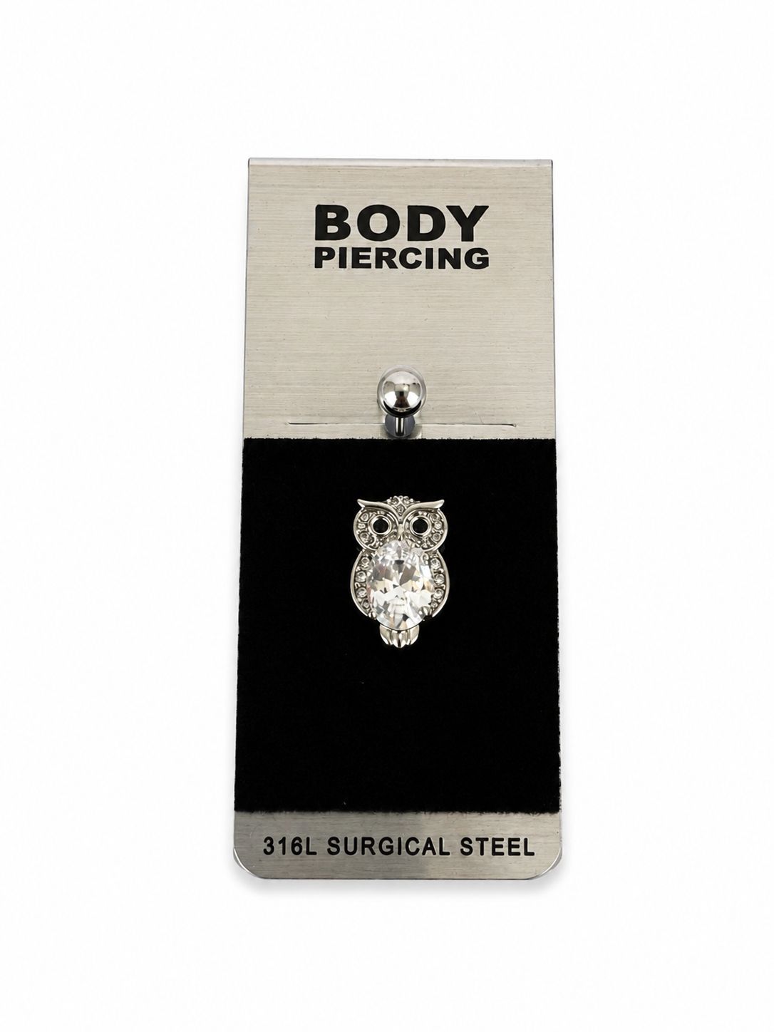 Owl Belly Button Ring | 316L Surgical Steel Gemstone Design