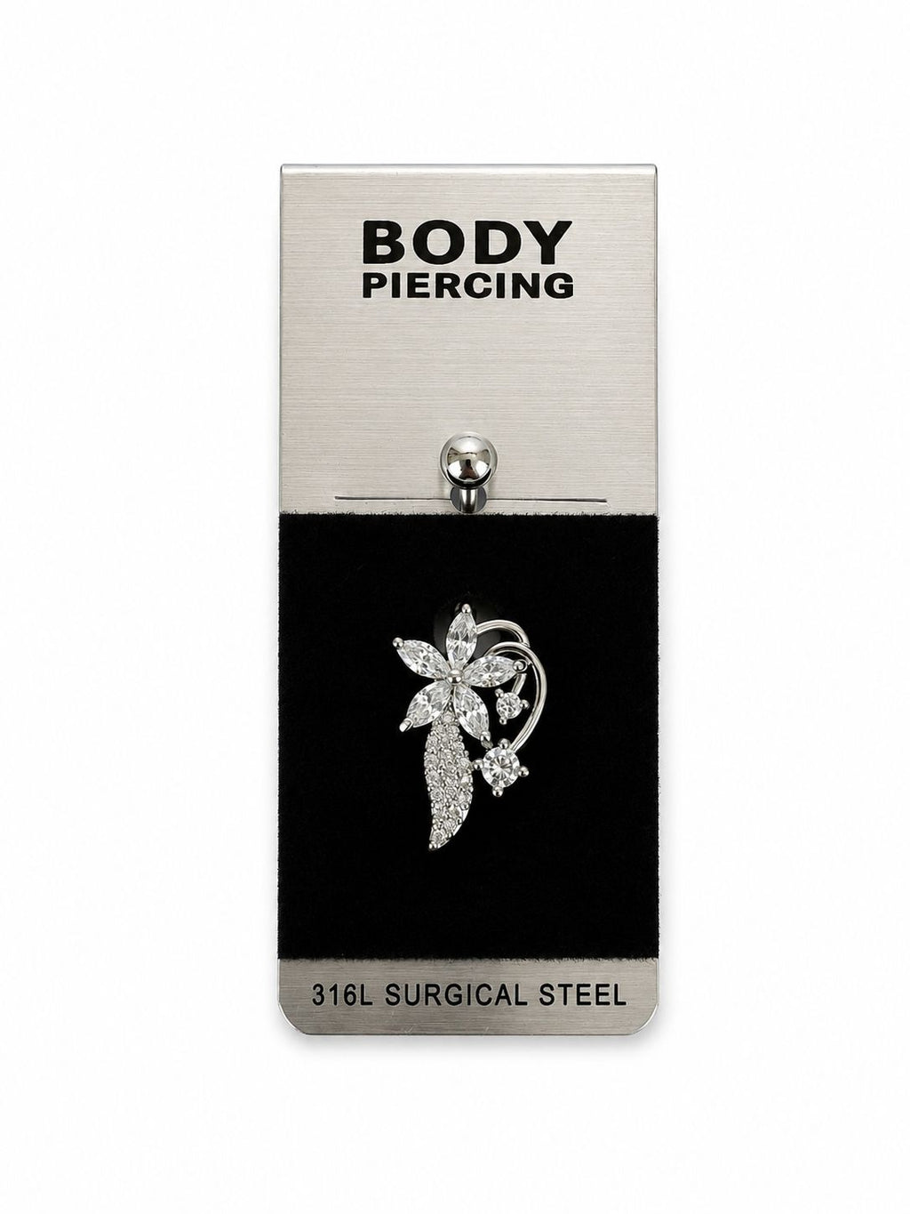 Flower and Leaf Detailed Belly Piercing | 316L Surgical Steel
