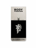 Flower and Leaf Detailed Belly Piercing | 316L Surgical Steel