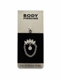 Bauchpiercing mit Kettendetail und Strasssteinen | Chirurgenstahl 316L