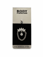 Bauchpiercing mit Kettendetail und Strasssteinen | Chirurgenstahl 316L