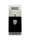 Stone Detail Panther Figure Navel Piercing | 316L Surgical Steel