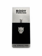 Stone Detail Panther Figure Navel Piercing | 316L Surgical Steel