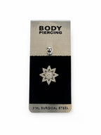 Star Stone Detail Belly Piercing | 316L Surgical Steel