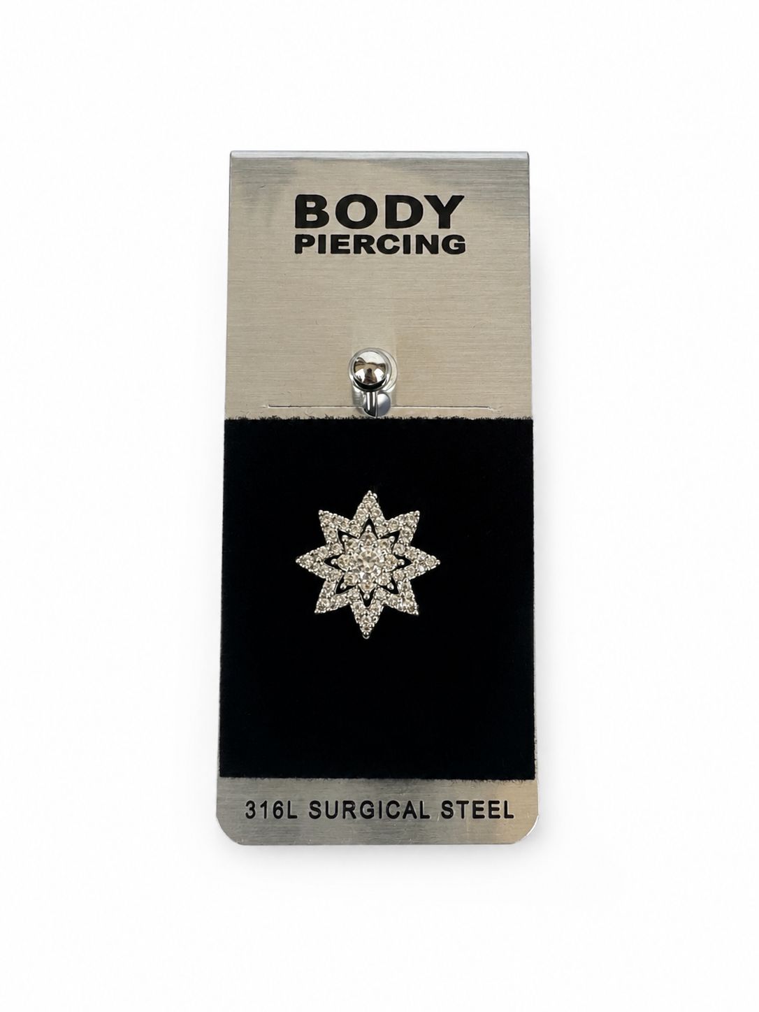 Star Stone Detail Belly Piercing | 316L Surgical Steel