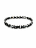 Steel & Black Ceramic Men's Bracelet – 21 CM