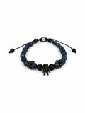 Echtes Steinarmband für Herren – Verstellbares Natürliches Steinarmband mit Kronenmotiv